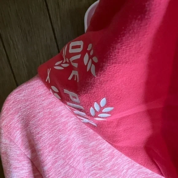 Womens Pink hoodie size medium pink love on hood - Picture 6 of 10